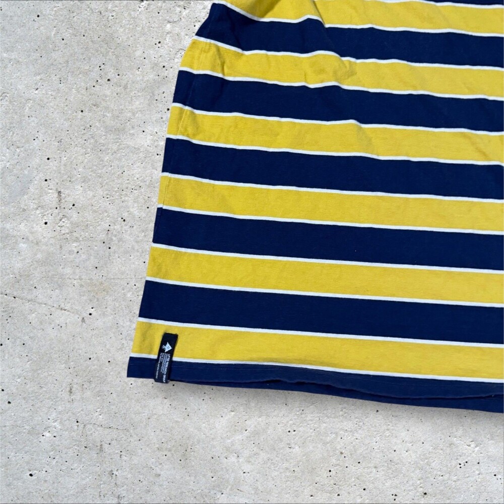 LRG Lifted Research Group Striped T Shirt Mens 3XL Navy Yellow Skate - Picture 4 of 8